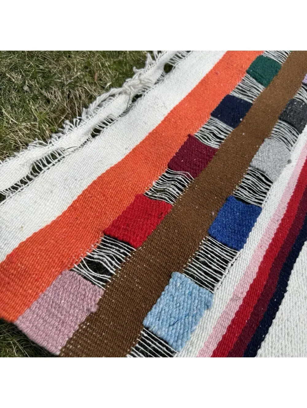 Vintage Oaxaca Mexico Hand Woven Tapestry Textile Rug Blanket Zapotec 30”x47”